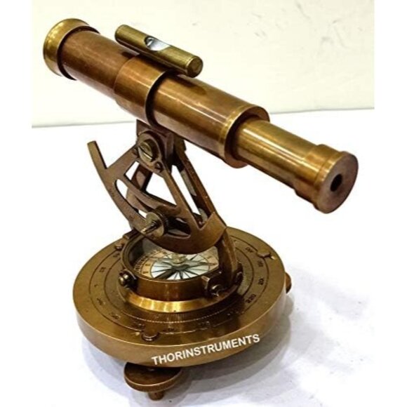 Antique Brass Alidade Compass 6" Nautical Decorative Rustic Vintage Home Decor - Picture 3 of 4